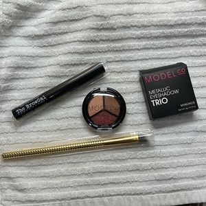 Eye Makeup Set 3 pieces Eyeshadow trio, angled eyeshadow brush, brow gel NWT